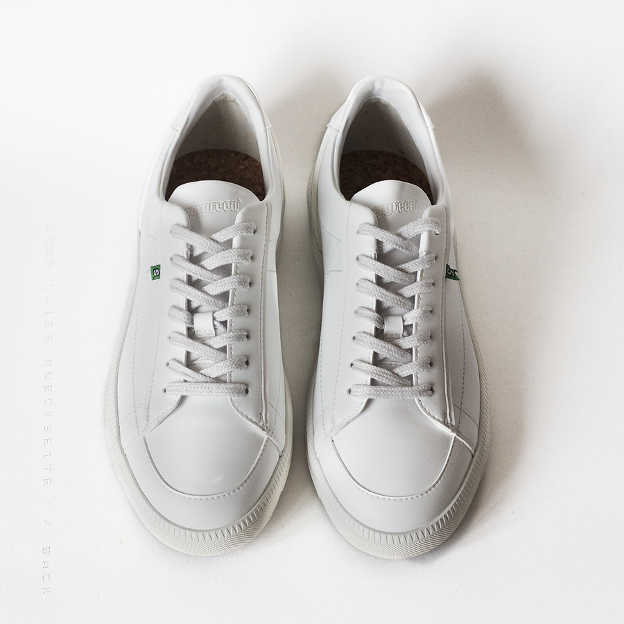 Eco-responsible and ethical vegan women's sneaker, white sneaker, vegan shoes, recycled sole